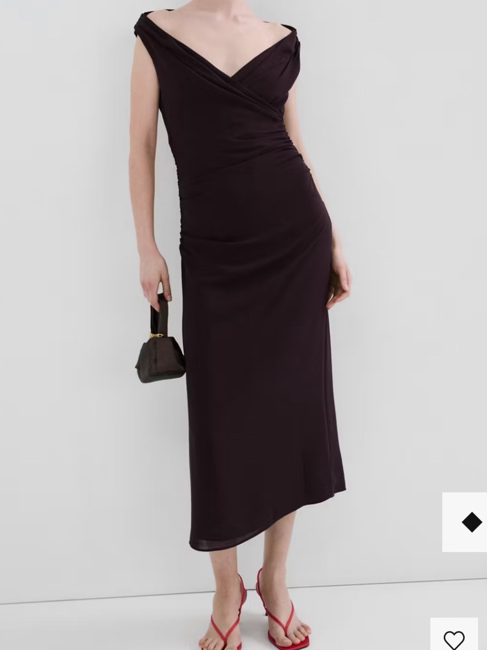 Mango Plum Ruched V-Neck Maxi Dress RUCHED DRESS WITH CROSSOVER NECKLINE 5836